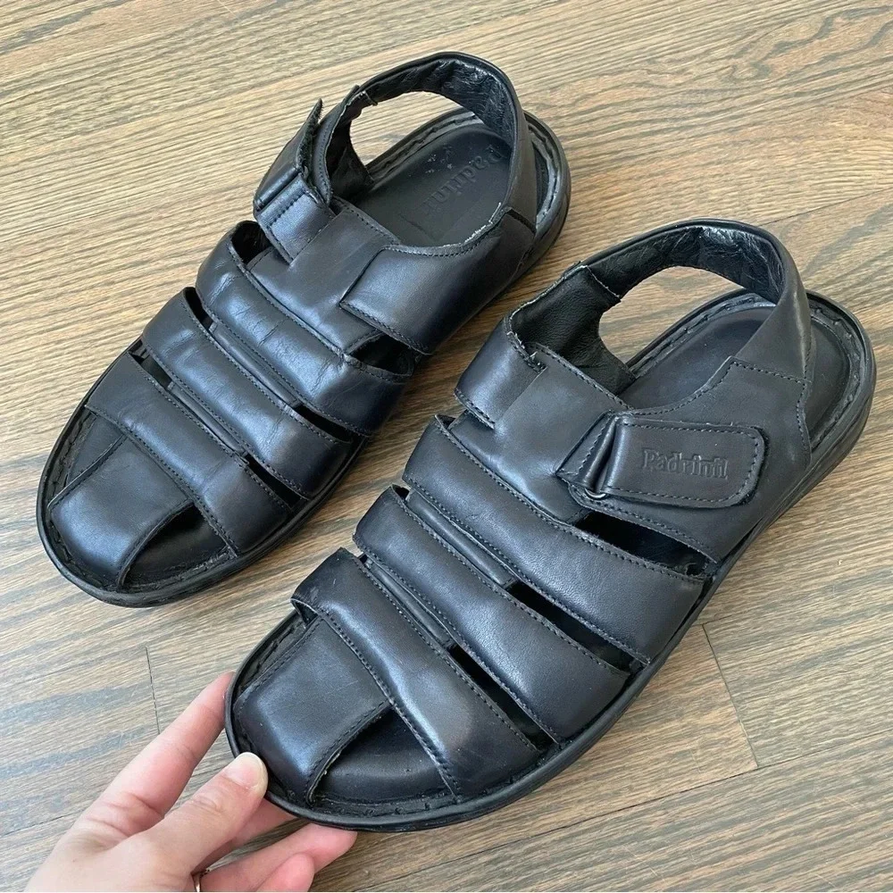 Padrinni Men’s genuine leather fisherman summer sandals slingback EU 43